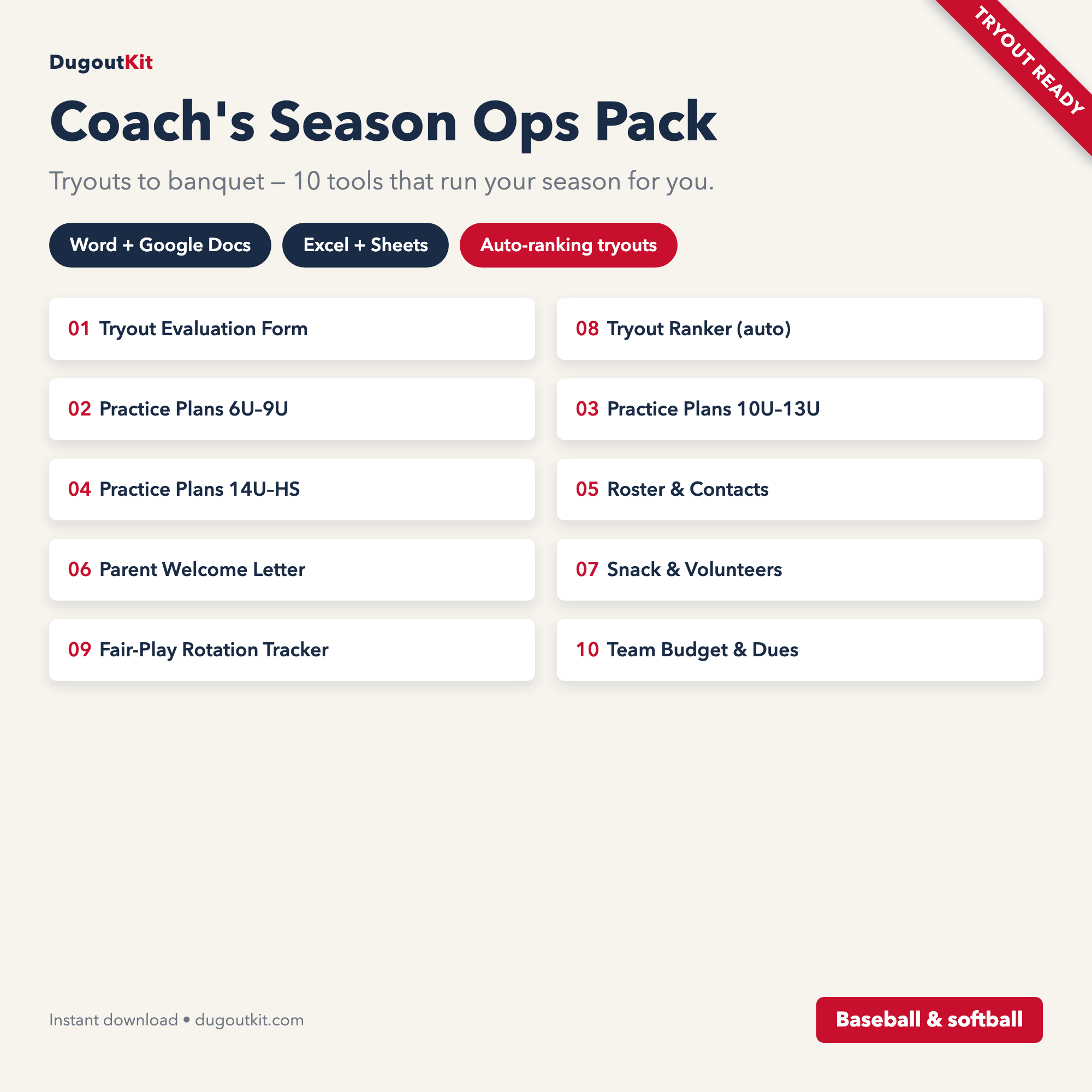 Coach's Season Ops Pack