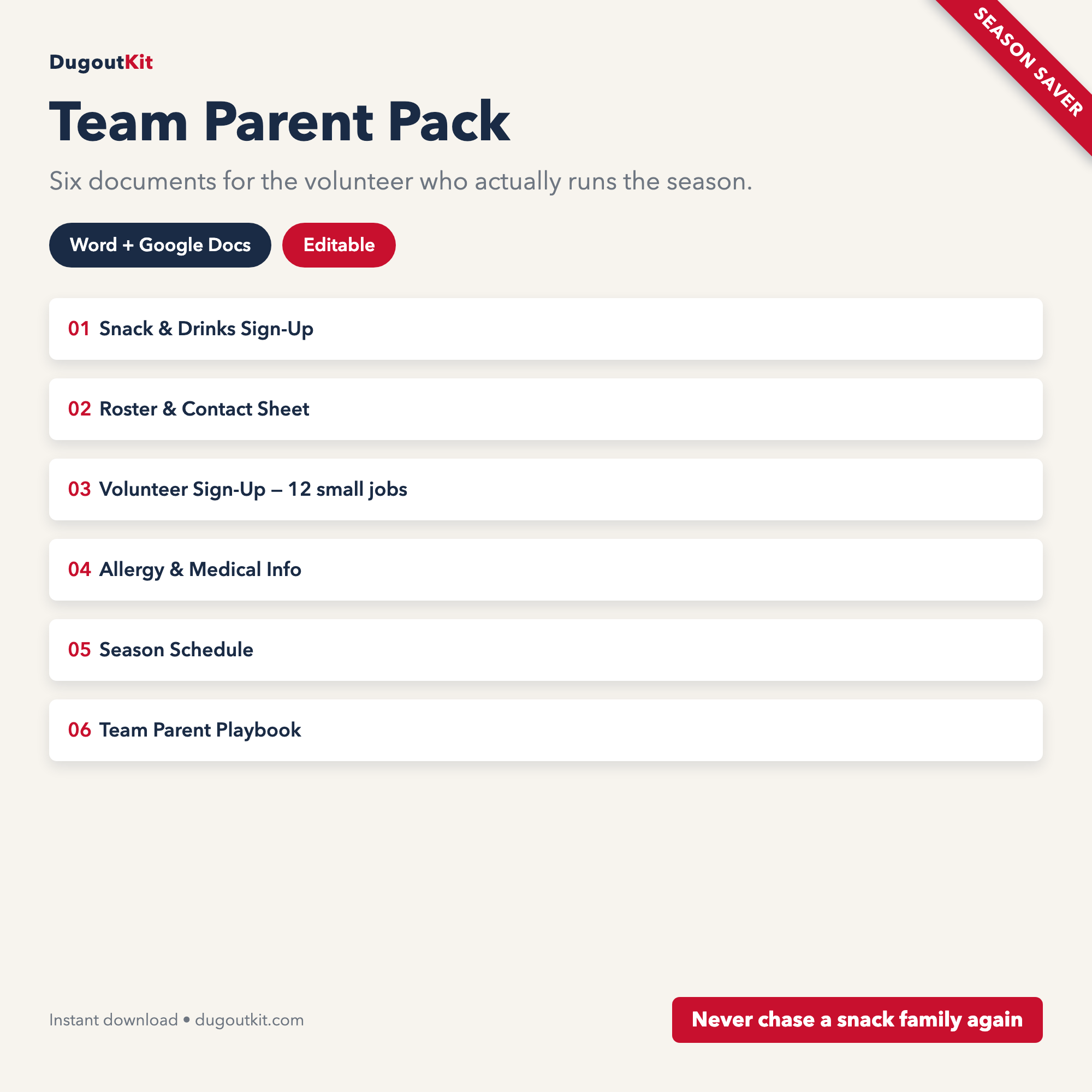 Team Parent Pack